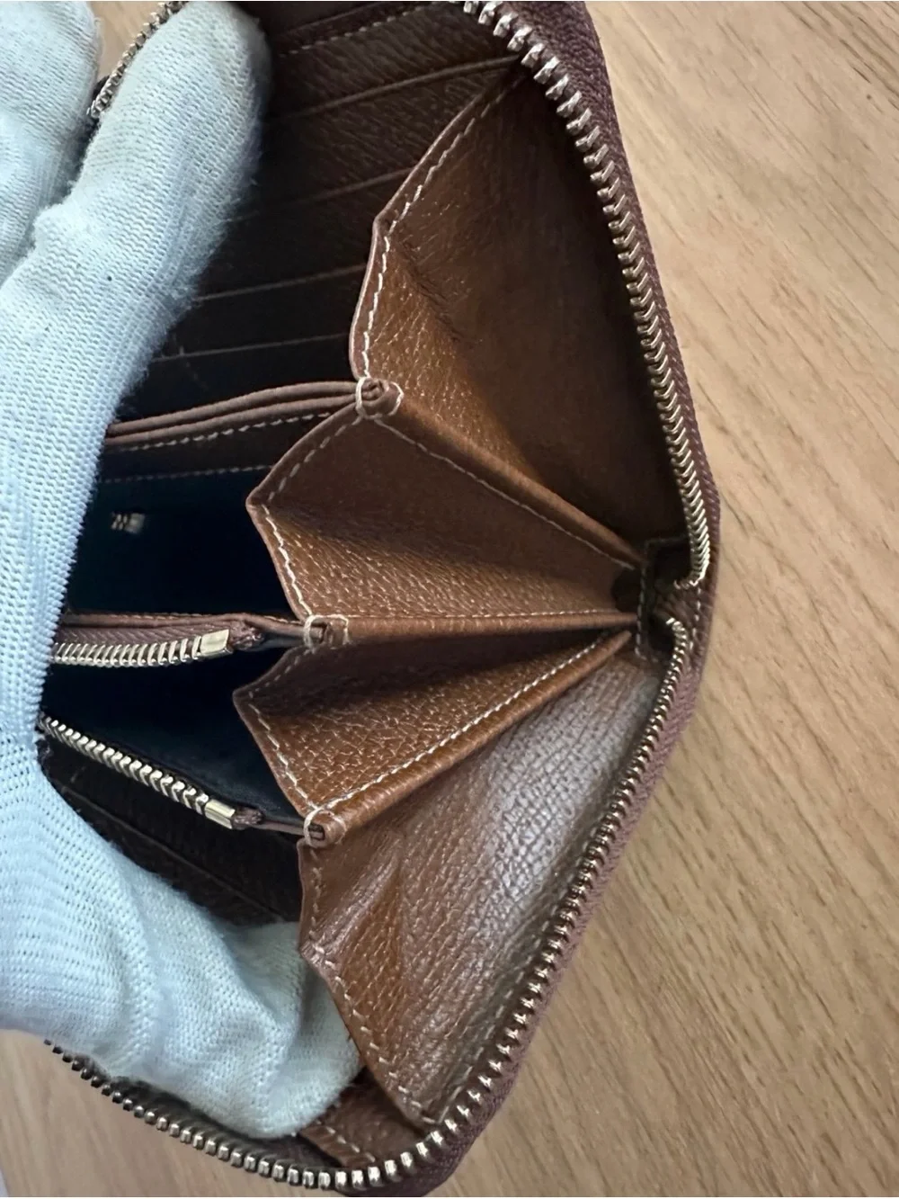 Gucci Brown GG Supreme Zip-Around Wallet